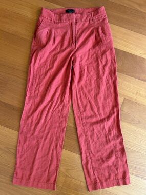 House of Harlow 1960 Linen Blend Wide Leg Pleated High-Waisted Pants Size 8